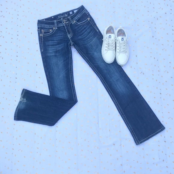 Miss Me Dark Wash Bootcut Denim Jeans W28 - Picture 9 of 9